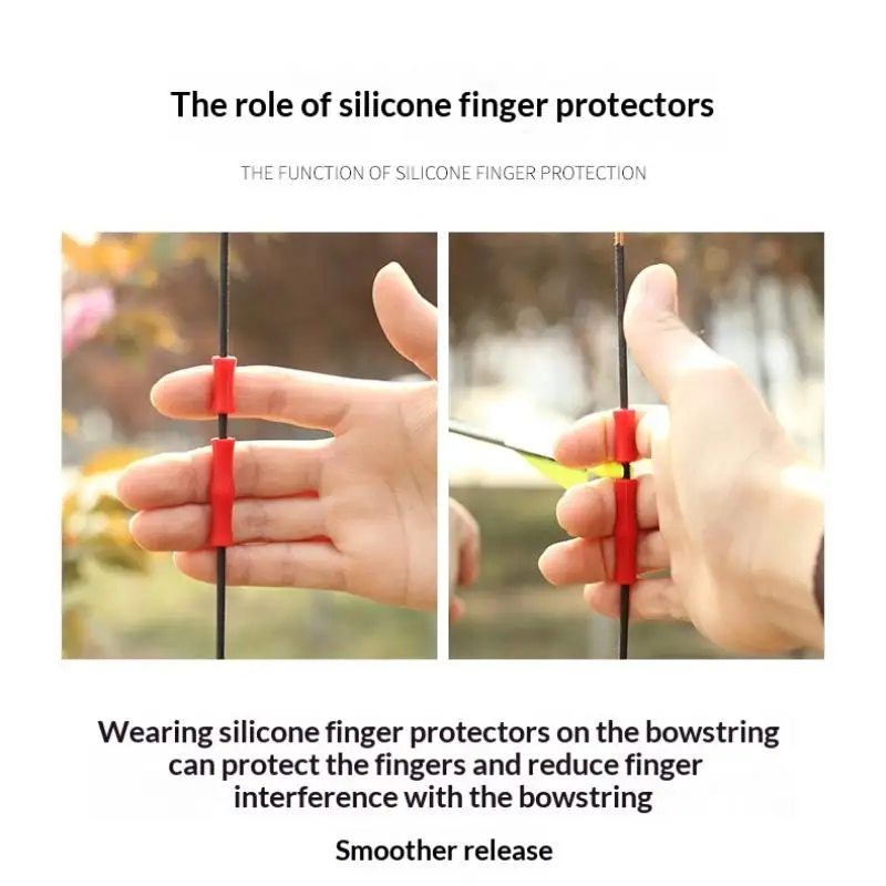 【K】3Pcs/Set S/L Archery Finger Guard Bowstring Finger Saver Tab For Recurve Bow Silicone Finger Release Finger Protector Gear