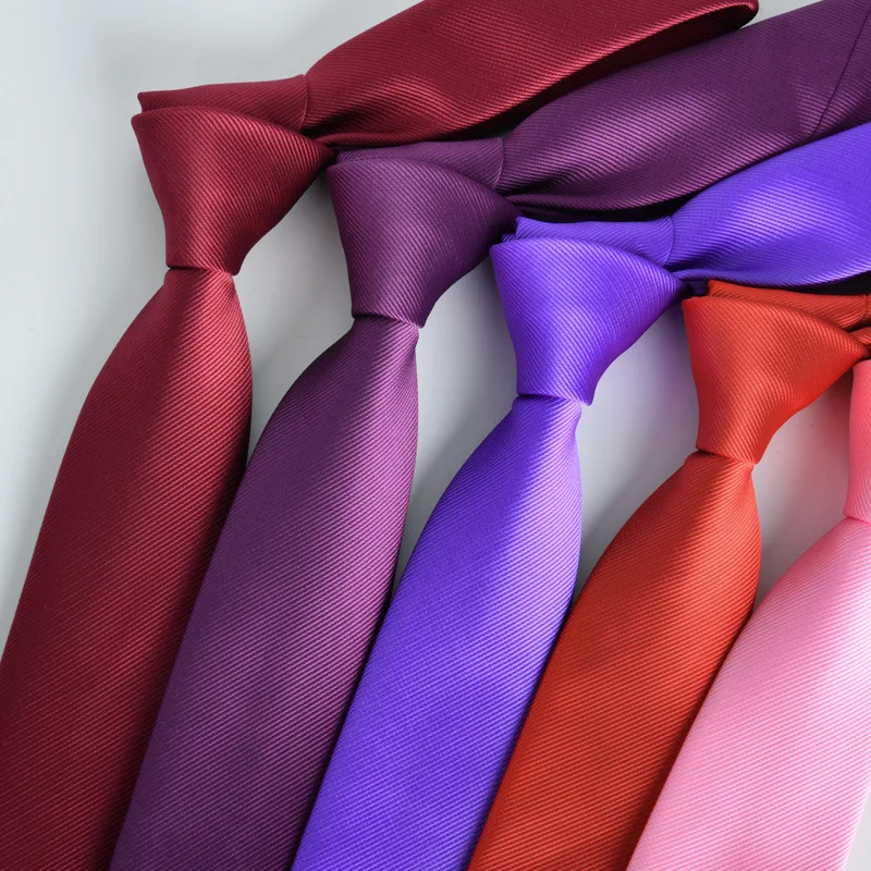 

6 Cm Neckties For Men Korean Slim Tie Solid Color