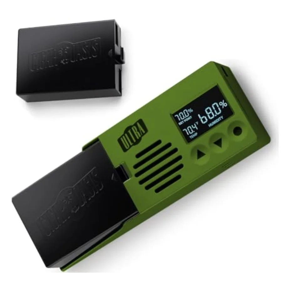 

Электронный увлажнитель воздуха Ultra 4.0 для хьюмидора с ЖК-дисплеем, вентилятором с датчиком управления, емкостью 50-100, черный, эффективное поддержание влажности