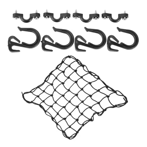 Universal Marine Boat Canoe Rigging Kayak Deck Cargo Luggage Bungee Net Elastic Net Rope Hook Mesh Lashing Hooks with Screws Set