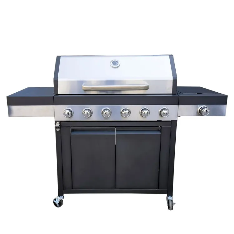 New Extra Large Party 6 Burner Barbecue Grill Outdoor Stainless Steel Gas BBQ Grill with Side Burner