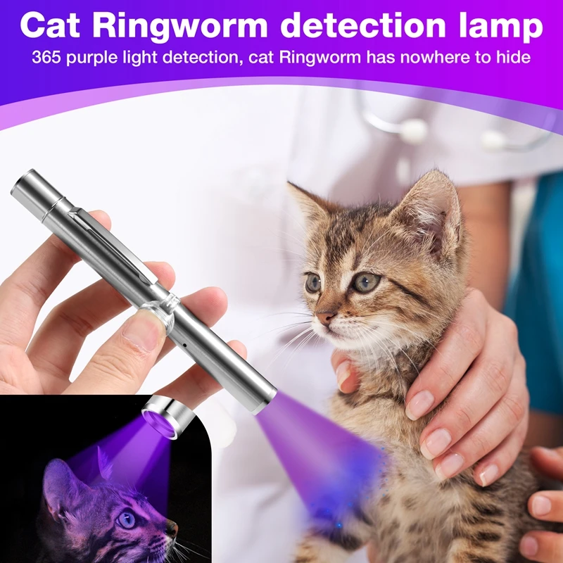 Wood's Lamp Portable,UV Black Light For Pet Dog/Cat Care,Cat Ringworm Detector, Pet Urine Detector,Rechargeable