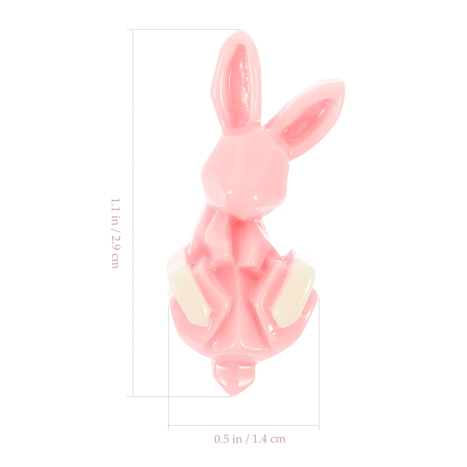20Pcs Rabbit Resin Flatback Charms Pink DIY Hair Accessories Craft Making Bunny Pendants for Jewelry Decoration