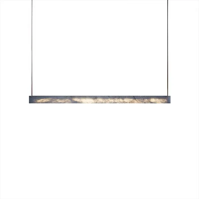 Nordic luxury restaurant long pendant light artistic home decoration modern simple luster high-end imitation marble LED light