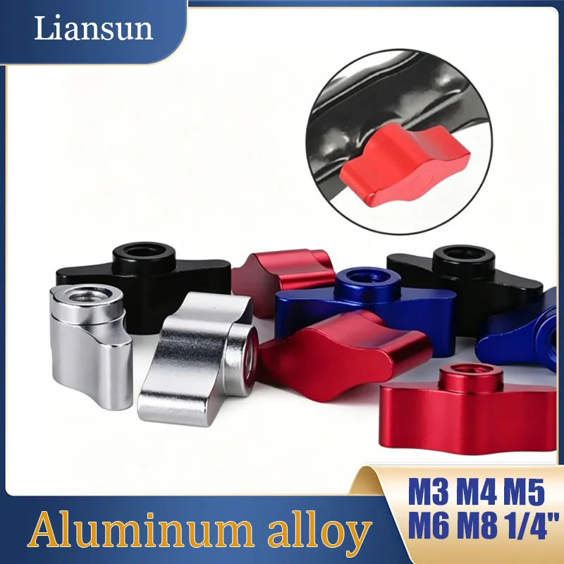 5PCS Aluminum Alloy T-Handle Knob Nut M3 M4 M5 M6 M8 1/4