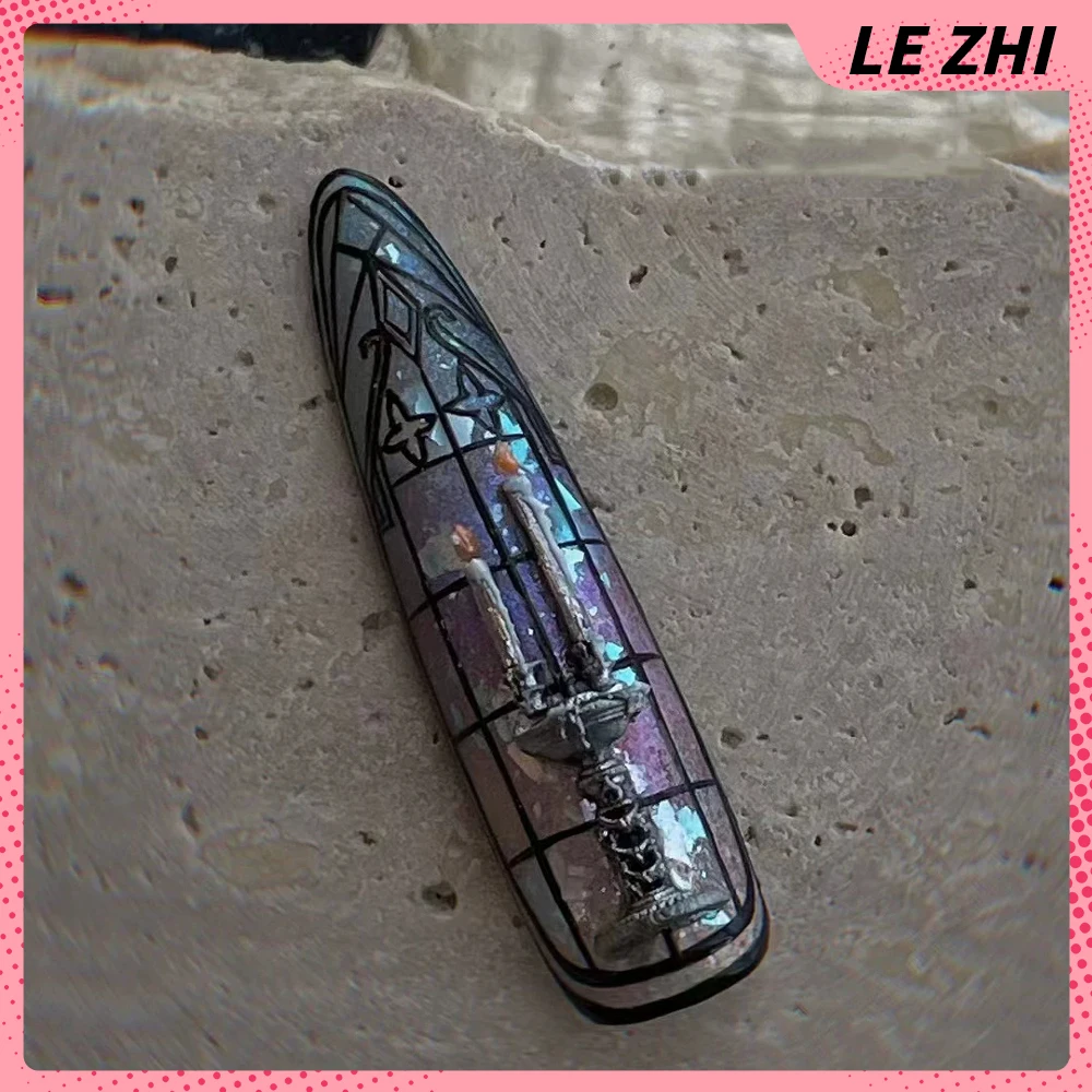 1Pc Beautiful Kawaii Bowknot Candle 3D Acrylic Nail Art Carving Mold Candlestick Diy Design Silicone Manicure Template Mold