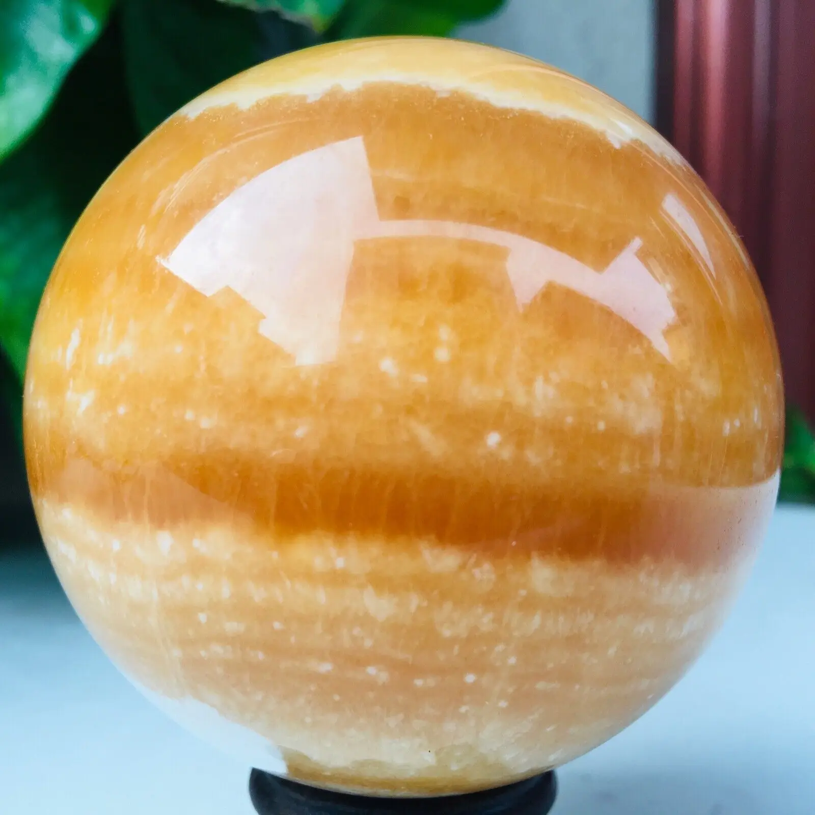 

Natural Yellow Calcite Orange Quartz Sphere Crystal Ball Healing