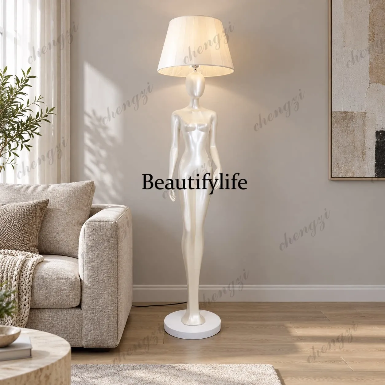 Floor lamp living room bedroom decorative lamp modern simple vertical eye protection lamp art sculpture ornament