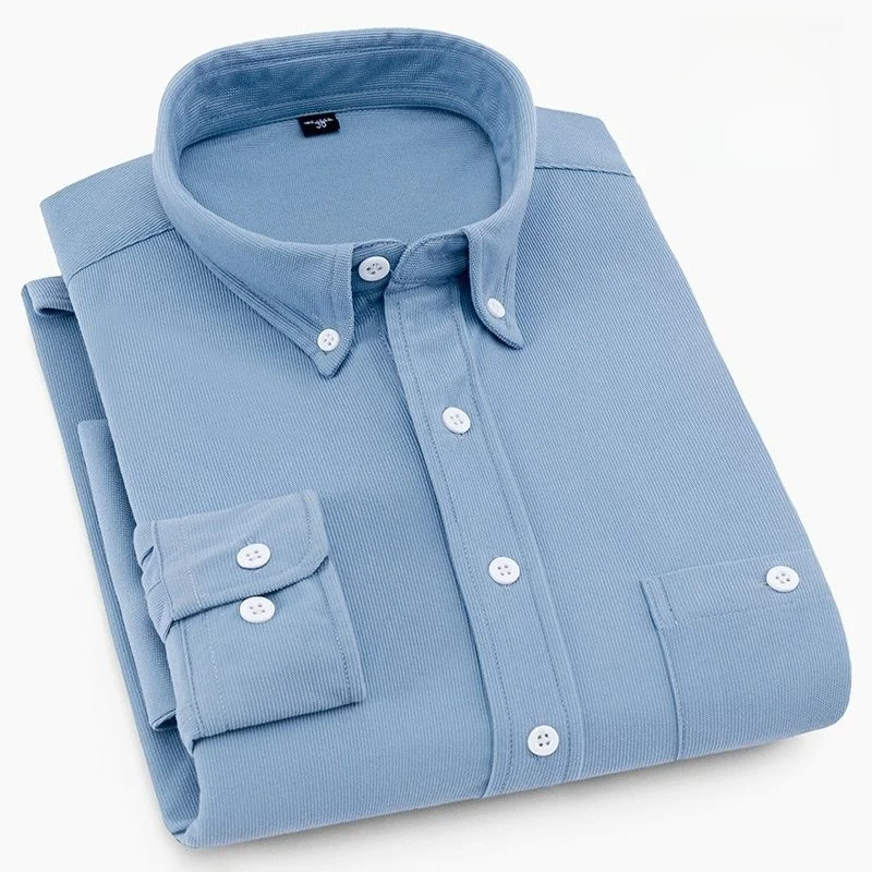 

Men's Long Sve Corduroy irt Spring Pure Color Casual Vintage Slim Fit Large Size Plaid Leisure irt with ket