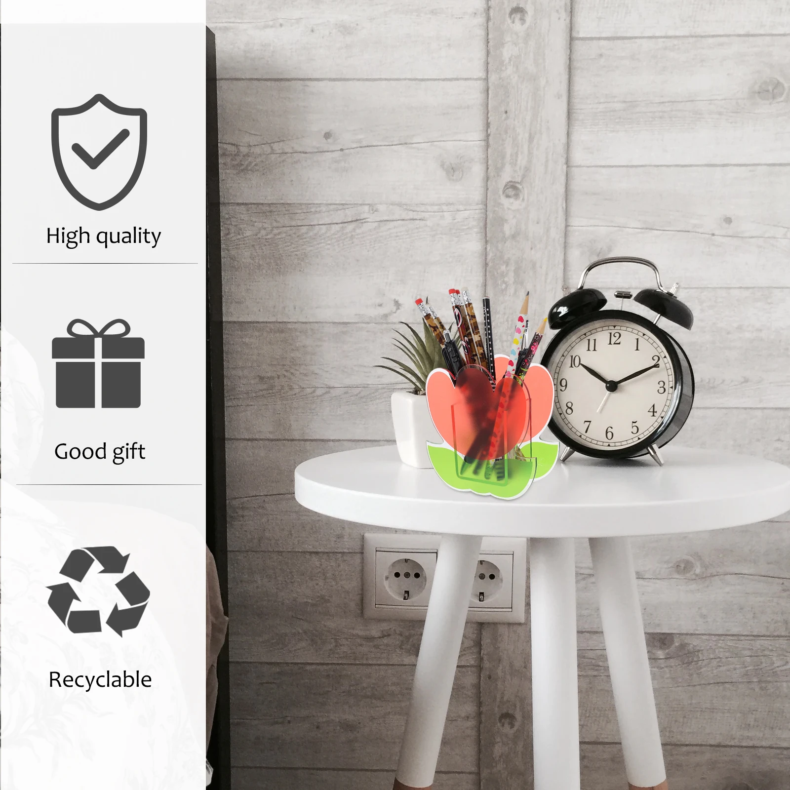 

1Pcs Desktop Organizer Acrylic Pen Holder Exquisite Small Vase for Home Office Decorative Use Desktop Vase Acrylic Pen Holder