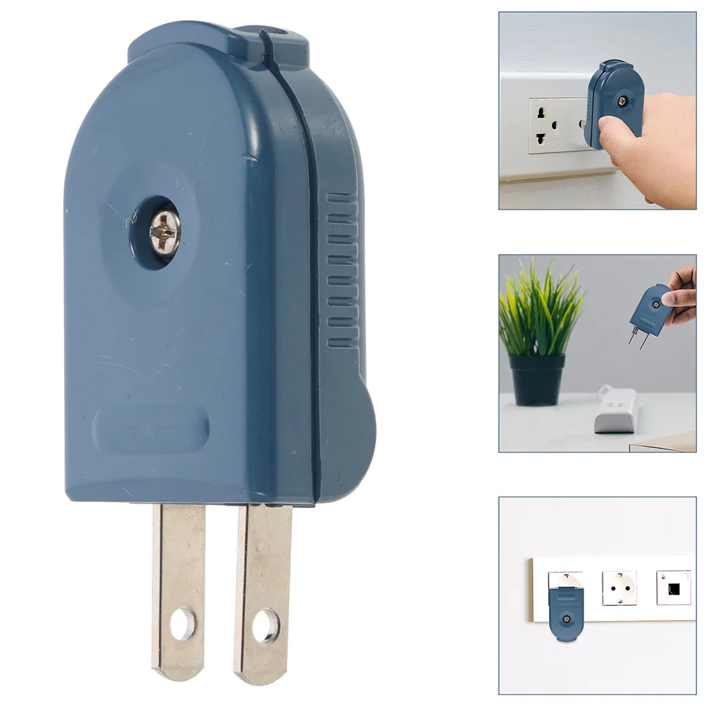 

4Pcs Us Standard Electric Plug Replacement 2 Prong 10a 125V Angle Rotation Extension Cord Repair Grounding Plug