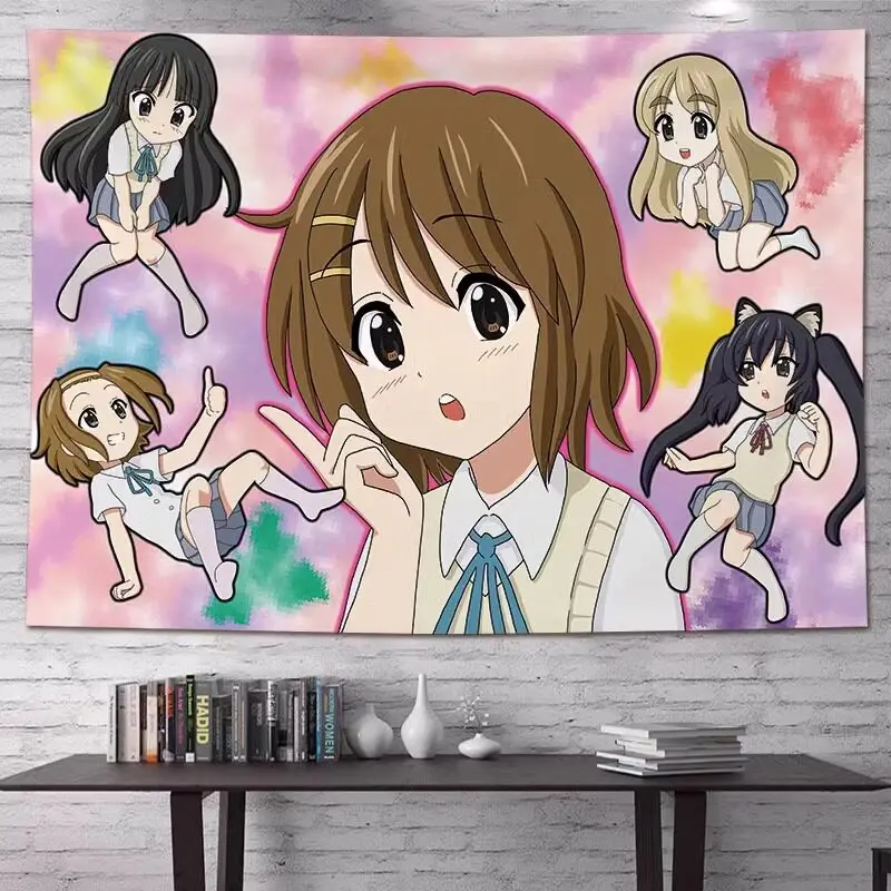K-ON Anime-Wandteppich, Wandbehang, böhmische Mandala-Wandteppiche, Heimdekoration für Wohnzimmer, Schlafzimmer, Wohnheim