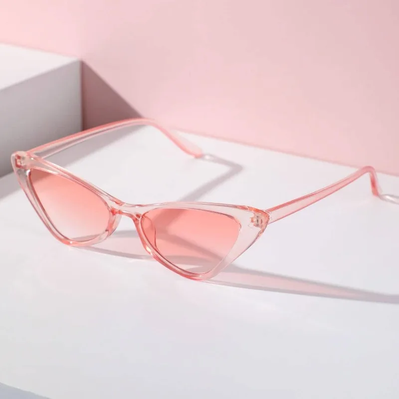 

Cute Ladies' Personalized Cat Eye Pink Sunglasses Dyed Lens Y2K Glasses Summer Travel Bohemian Style Sunglasses