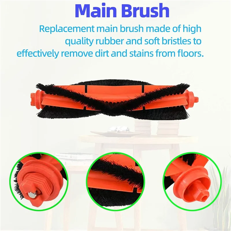 

FYBL-2 Set For Honiture V8 Pro Robot Vacuum Cleaner Main Side Brush Hepa Filter Mop Cloth Replacement Accessories Kit