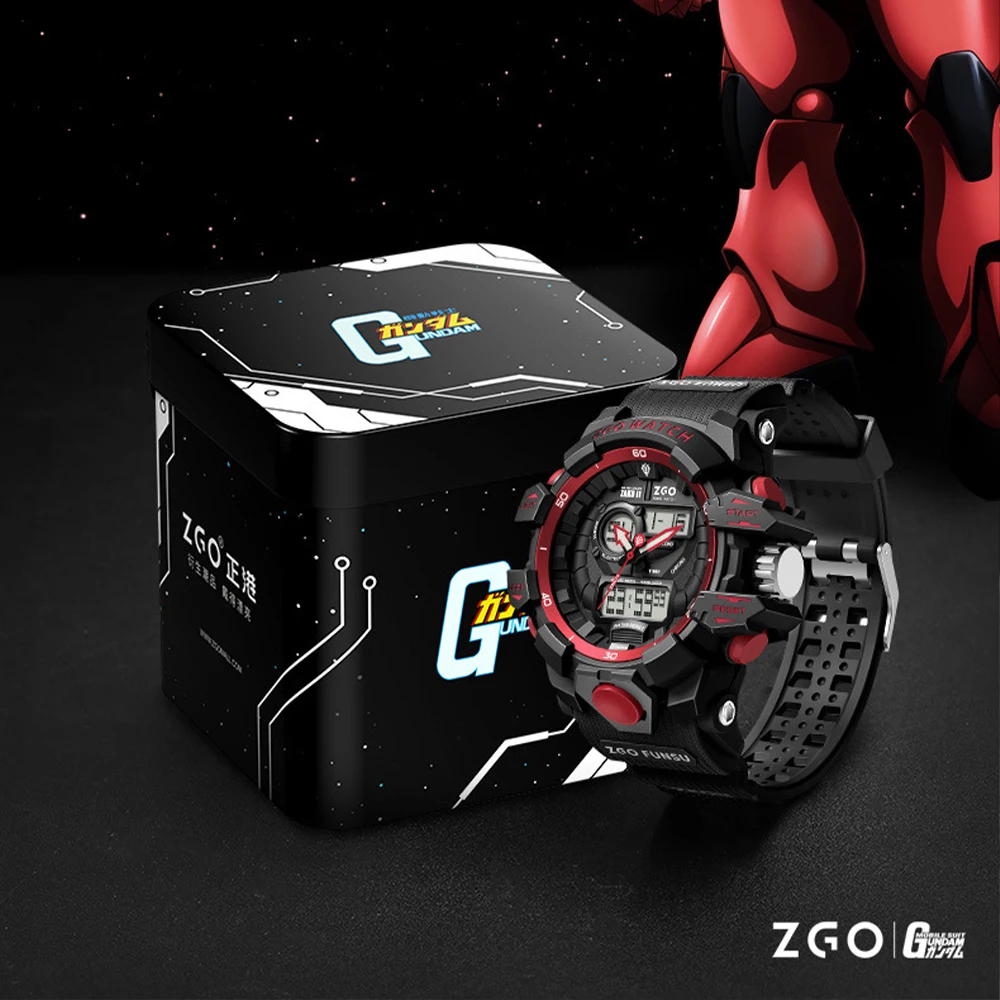 Gundam Mechanical Watch Sports Smart Waterproof Luminous Electronic Watch Amuro Zaku Earth Federation Army Birthday Gift Boy