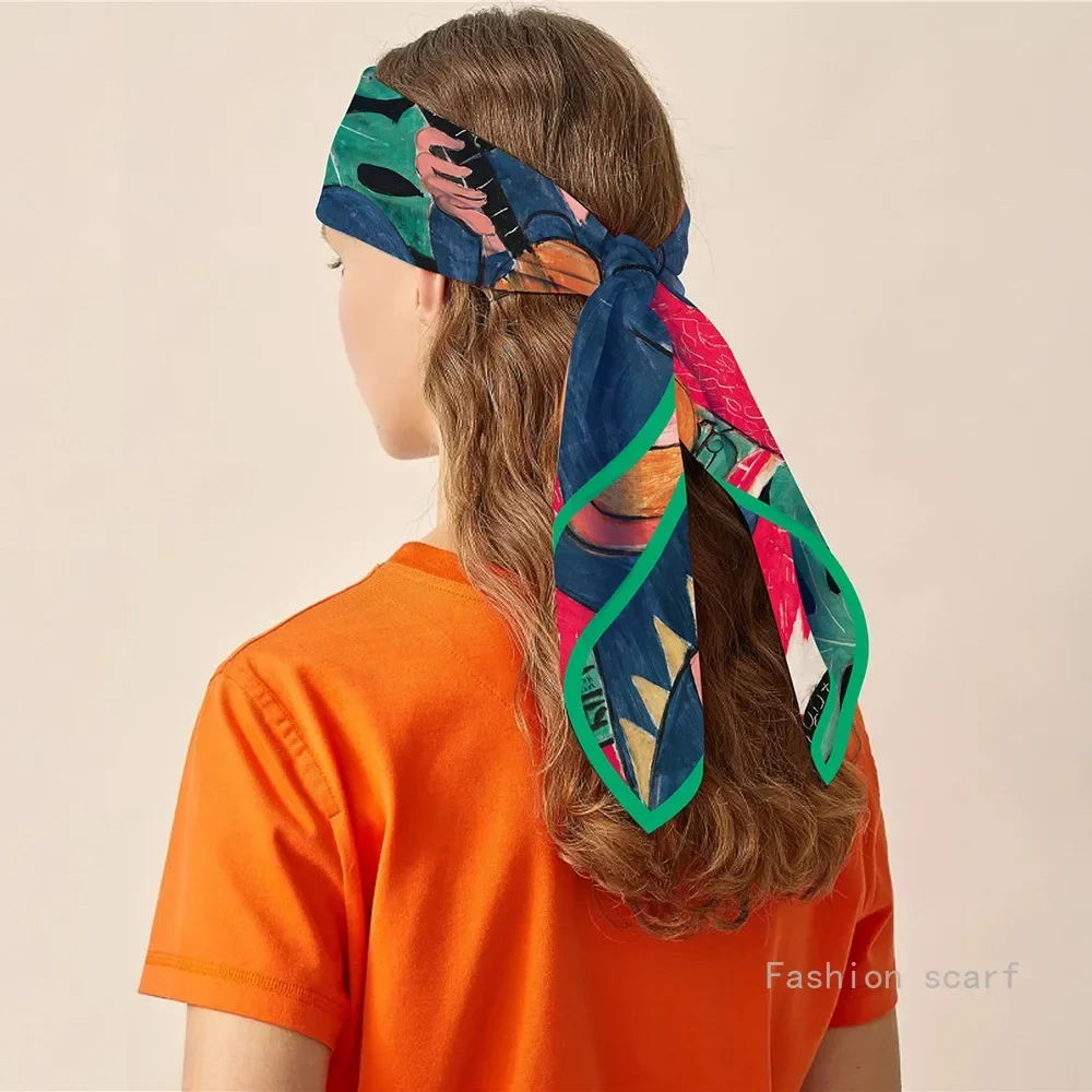 1PCFrench 90cm Matisse Oil Painting Music Fashion Shawl Large Square Scarf Headscarf Scarf Decorative Painting Wholesale