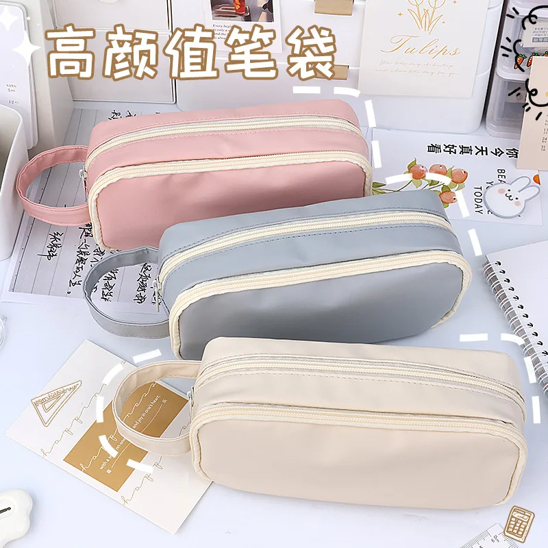 

Single/Double Layer Large Capacity Pencil Bags Transparent Pencil Case Kawaii Learning Stationery Office School Supplies Gift