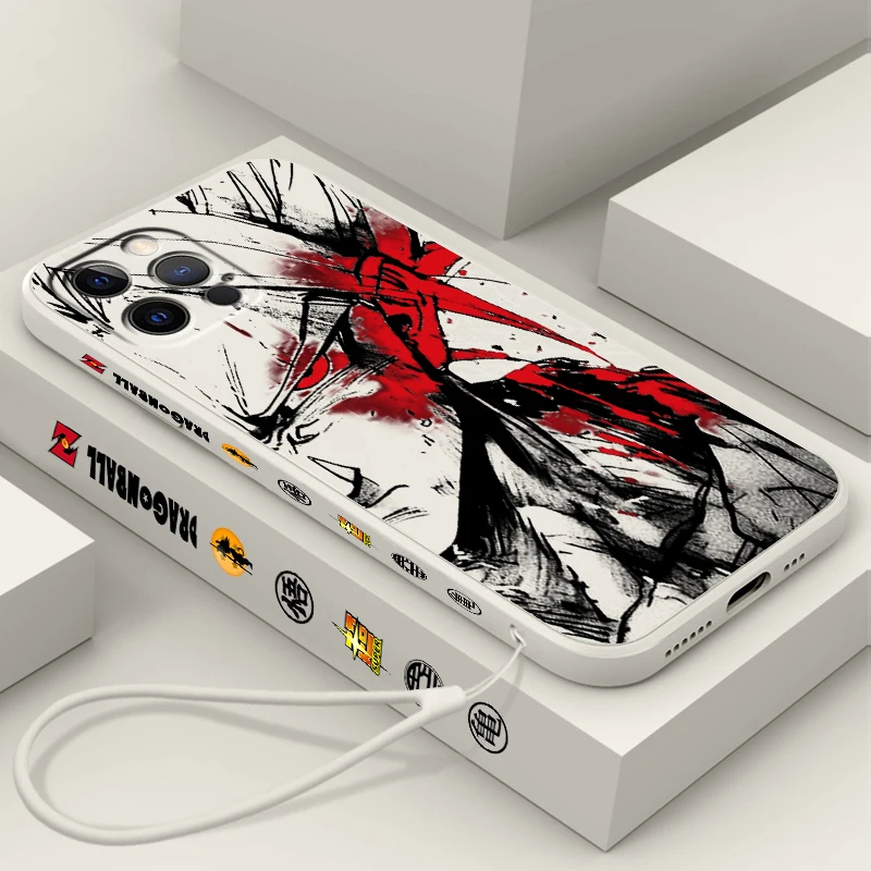 

Japan Anime D-D-Dragon Ball Liquid Left Rope For Apple iPhone 15 14 13 12 11 XS XR X 8 7 SE Pro Max Plus Mini Soft Phone Case