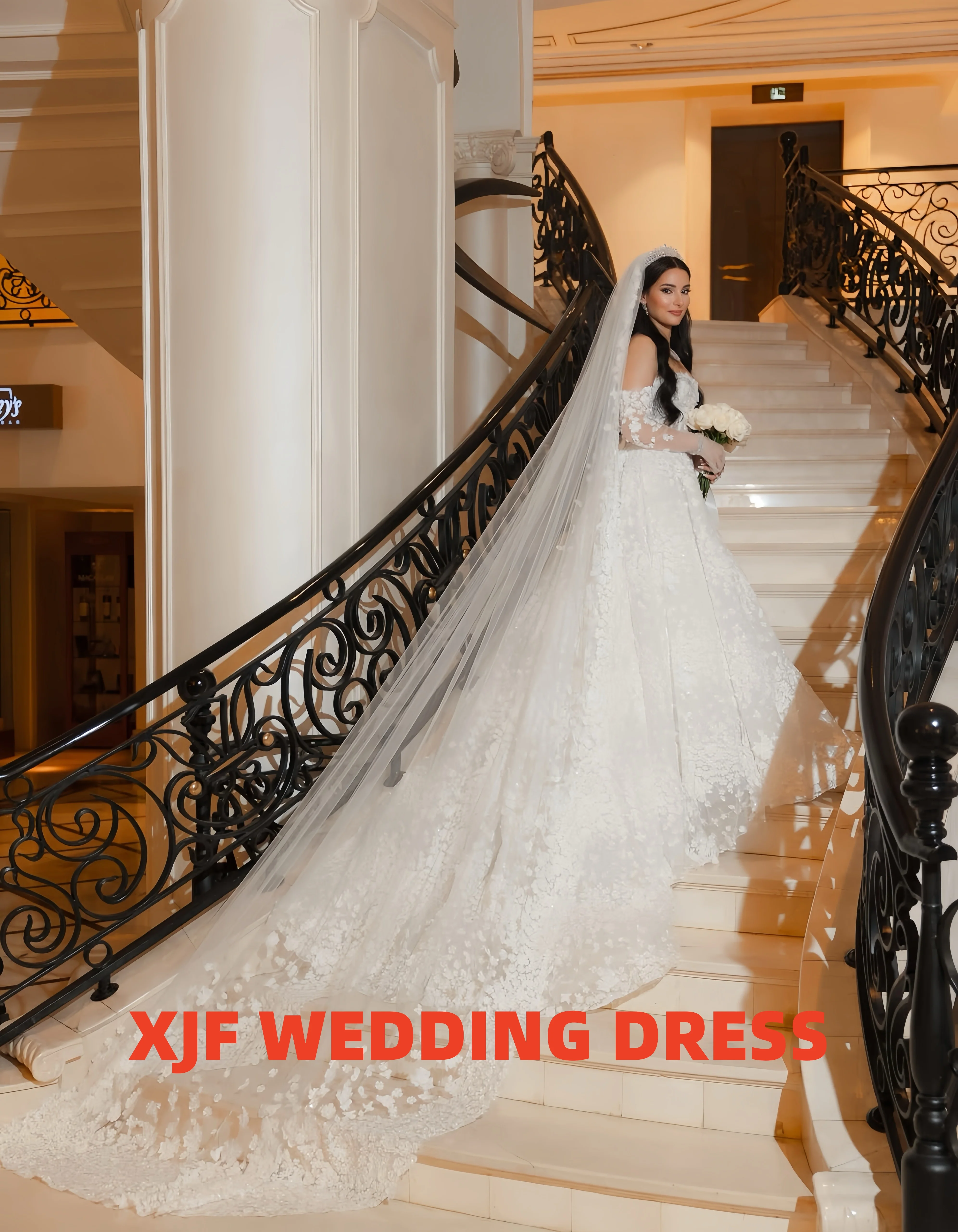 Abito da ballo personalizzato a maniche lunghe con colletto dolce splendido abito da sposa amanda novias abiti da sposa amanda