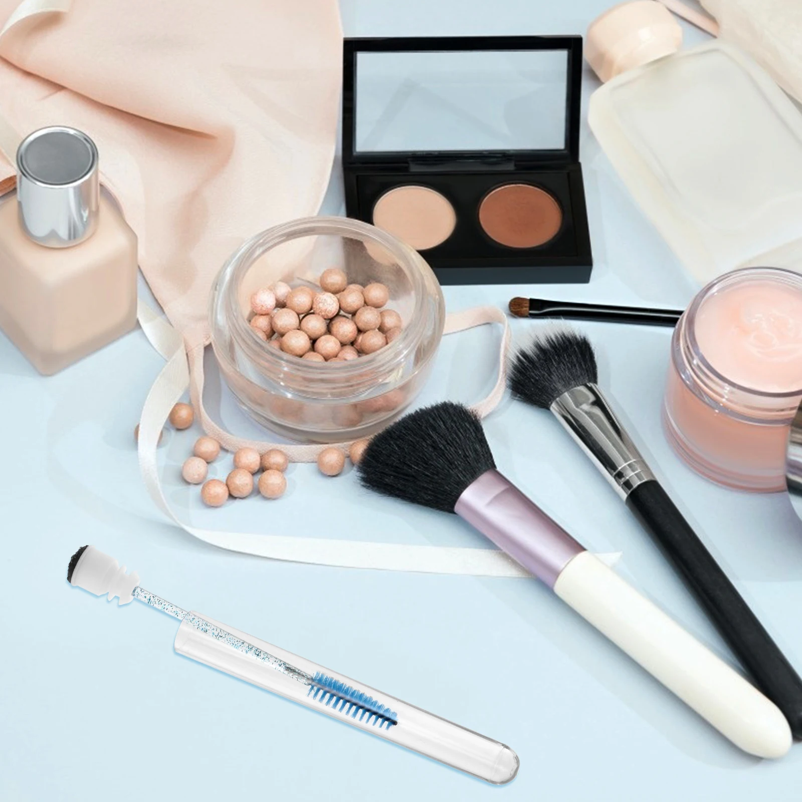 10 pçs pente de cílios lash sobrancelha pente portátil tubo de cílios aplicador de maquiagem escova de beleza varinhas viagem amigável fácil segurar suave