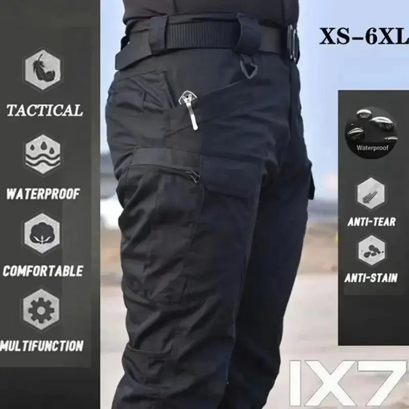 

Plus Size 6XL Cargo Pants Men Multi Pocket Outdoor Tactical Sweatpants Waterproof Quick Dry Elastic Hiking Trouser