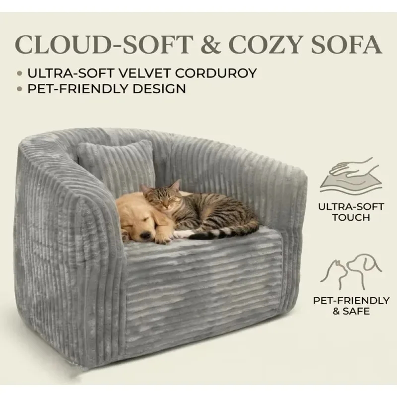 Soft Fluffy Compressed Pet Bed Sofa Space Saving Easy Transport Indoor Outdoor Furniture for Family Rest