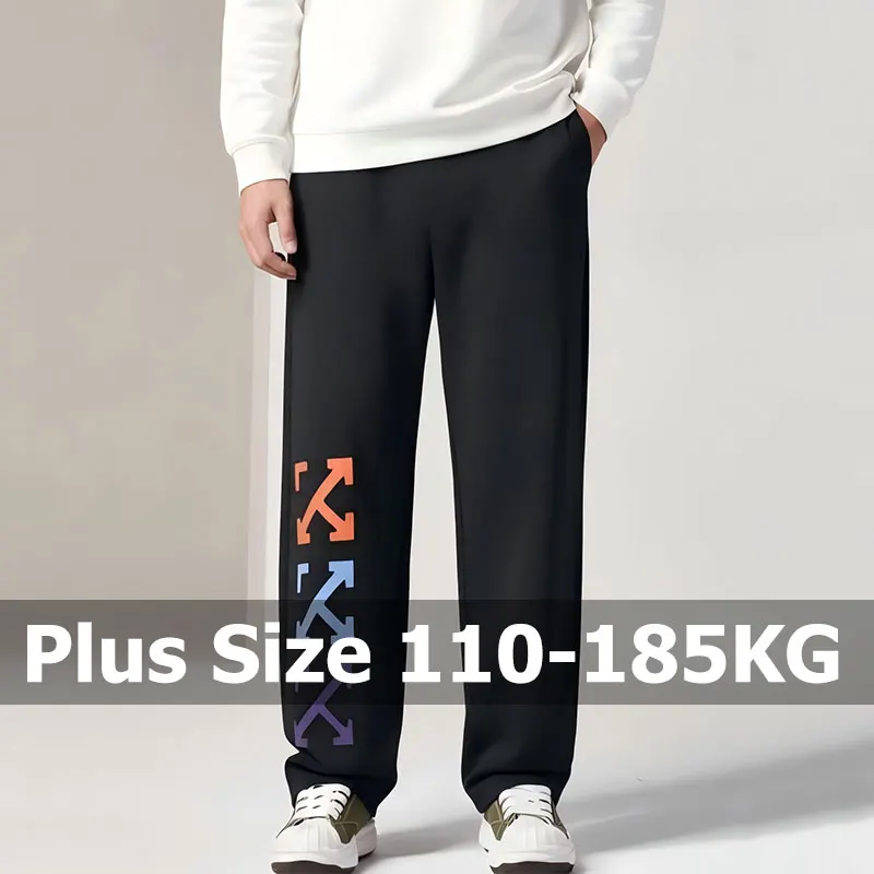 

Plus Size 5XL 6XL 7XL Sweatpants for Men Full Cotton Drawstring Straight Loose Track Pants Male Casual Thermal Trousers Clothing