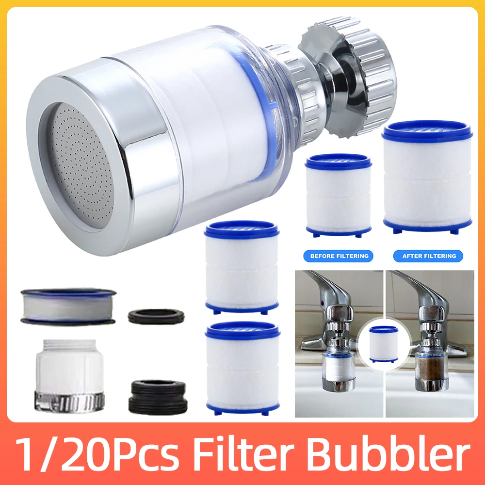 

1-20Pcs Faucet Purifier Sprayer Head 360 Degree Rotating Faucet Water Clean Filter Purifier Water Saving for Kitchen Bathroom