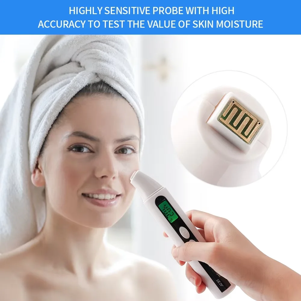 Skin Tester Face Skin Moisture&Oil Content Skin Analyzer Skin Water Cheek Elastic Skin Age Test Meter Fluorescent Agent Detector