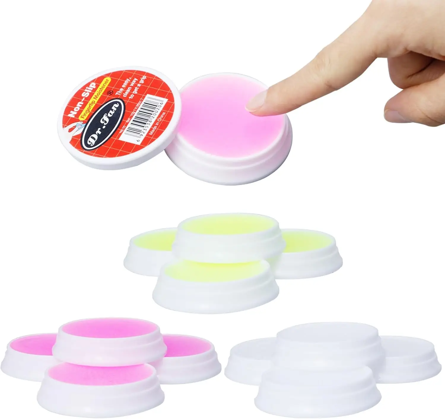 

12PCS Fingertip Moistener, 10g Each, 3 Colors, Non-Slip Finger Moisturizer for Counting Paper, Sorting Documents, Bills