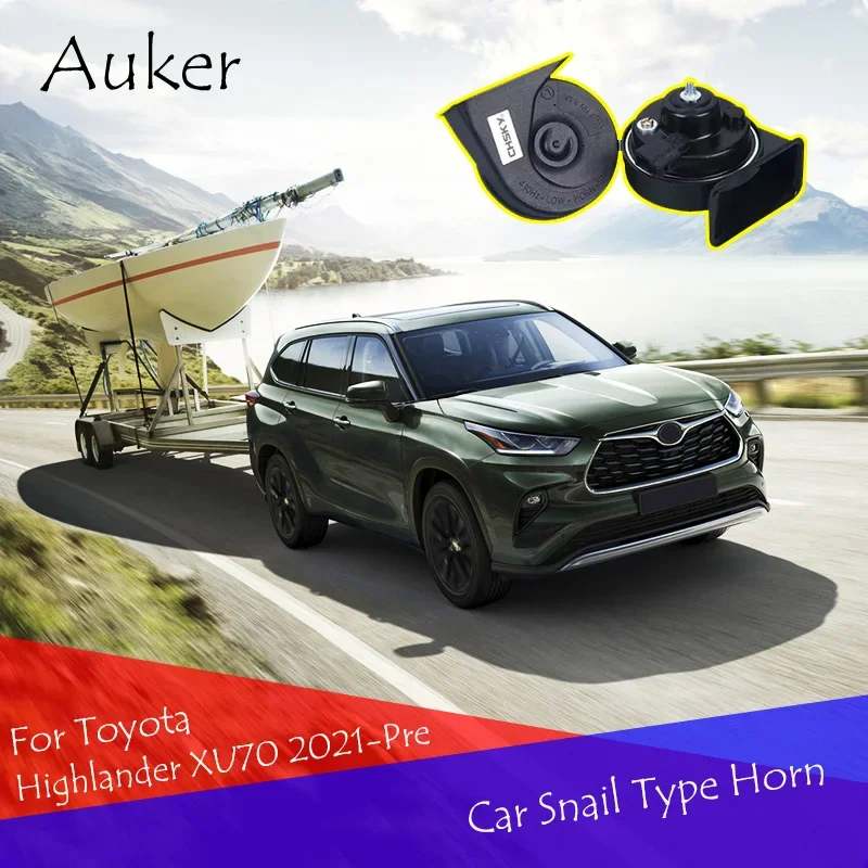 Car Snail Horn  Speakers Tweeter High Bass Waterproof Whistle  For Toyota Highlander XU70 2021 2022 2023