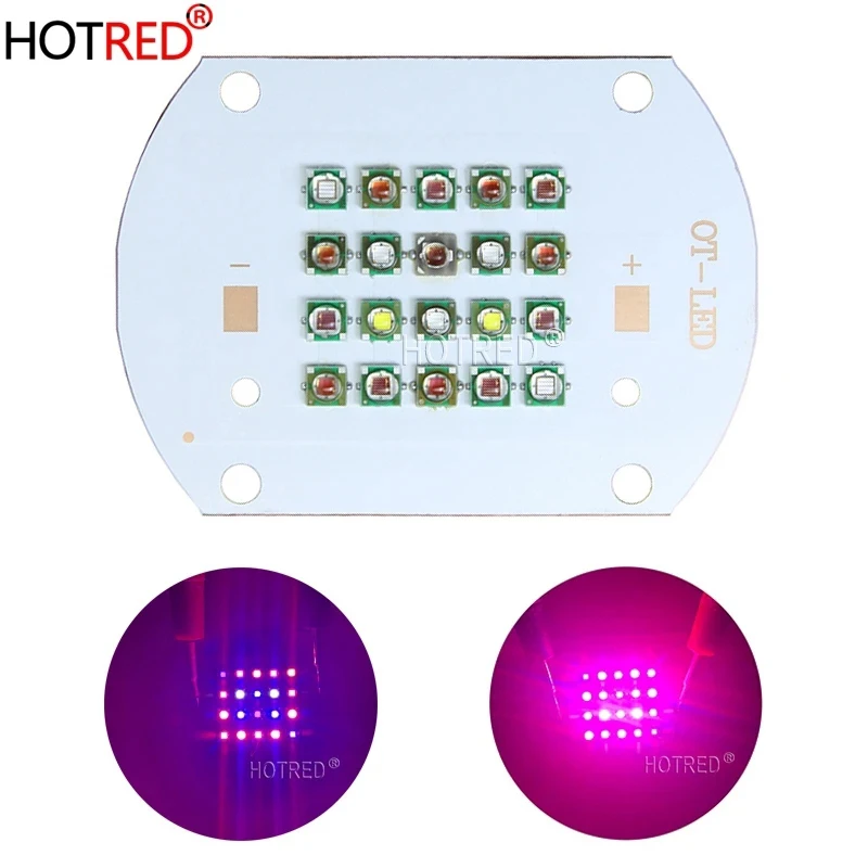 

Customized 50W 60W XP-E Plant Grow Multi-Chip LED Lamp Light XPE 660nm +Red Blue White UV IR Diode Bulb Mixed On Copper PCB