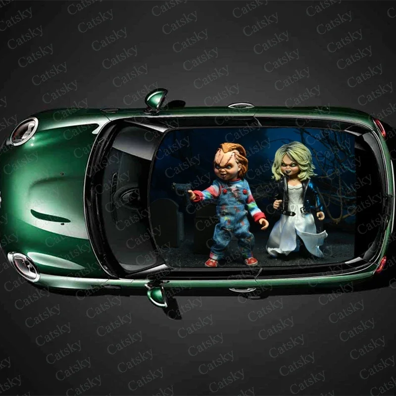 Chucky Horror movies Car sticker roof sunroof decorative protective film stickers vinyl film modified itache auto decal