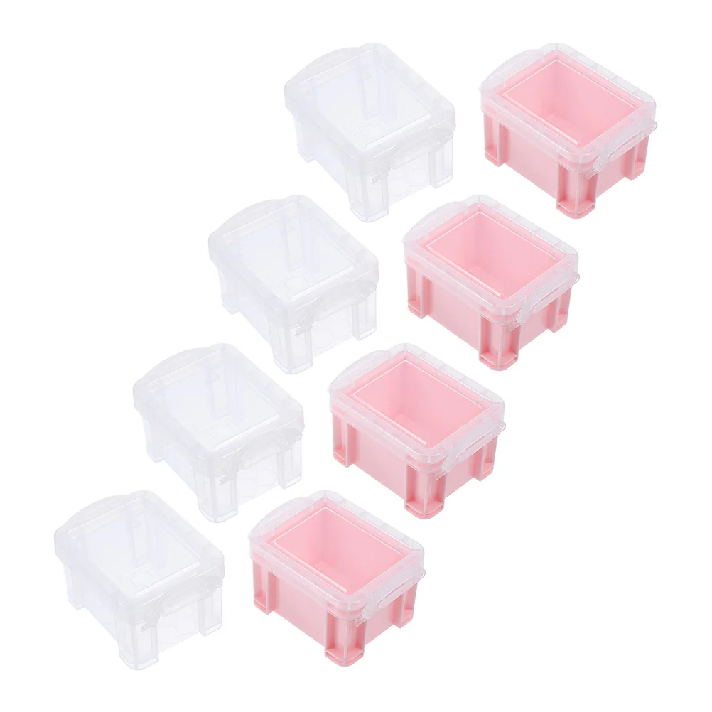 8 Pcs Mini Storage Box Beads Jewelry Organizer Bins with Lids Home Supplies Button Case Containers Small