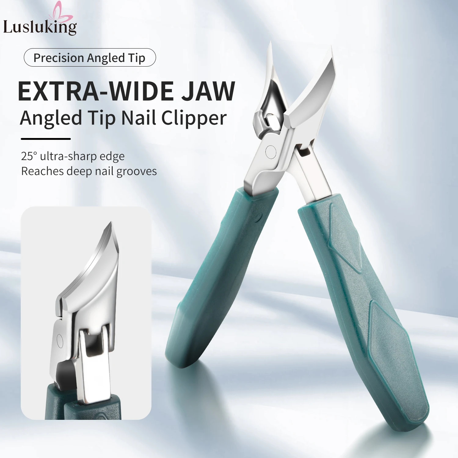 Wide Opening Ingrown Toenail Clipper With Ultra Sharp Angled Blade Anti Fly Debris Thick Nail Stainless Nail Nipper Trimmer Tool