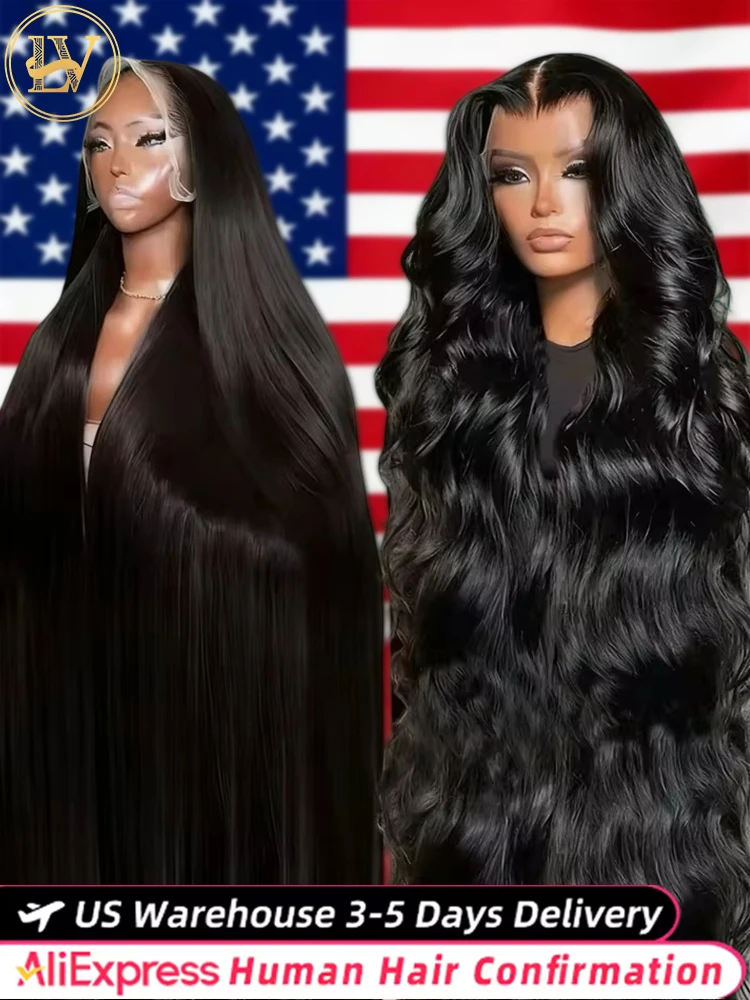40 46Inch Body Wave Wigs Human Hair 13x6 13x4 HD Lace Frontal 100% Human Hair Wig For Black Women 250 Density Lace Closure Wigs image 2