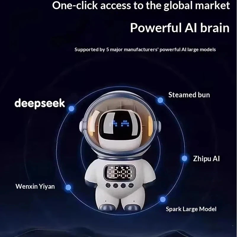2026 hot Ai chat robot 6 Ai model Wifi Bluetooth dual-mode desktop companion nightlight alarm clock intelligent office assistant