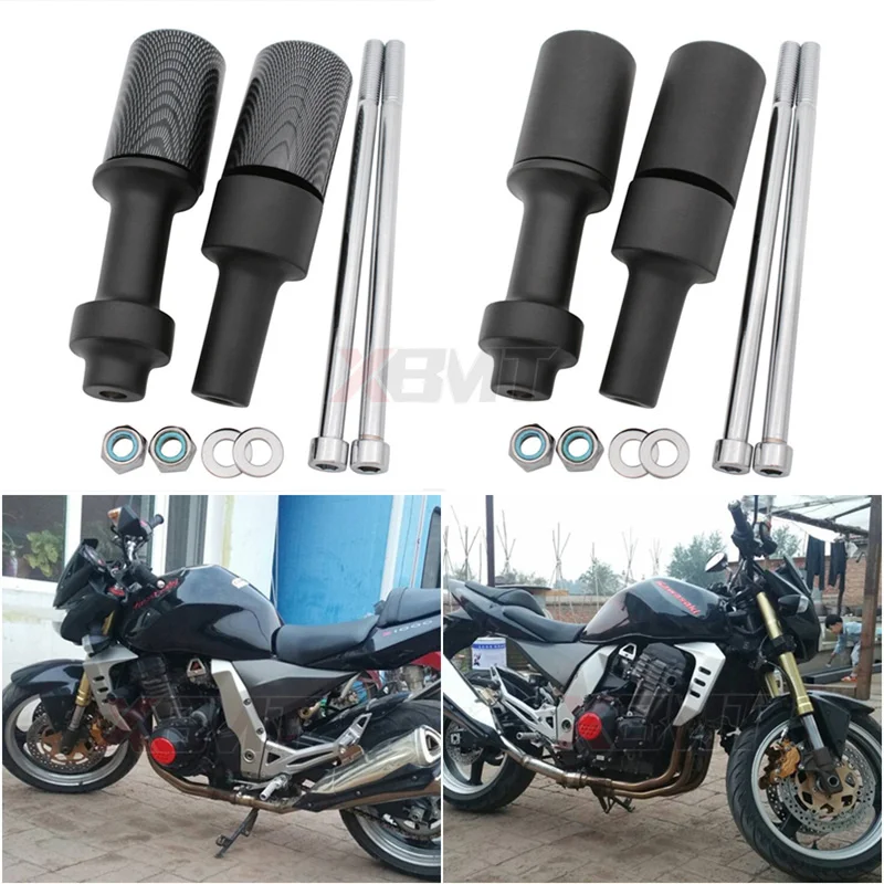 Motorcycle Black/Carbon No Cut Frame Sliders Crash Falling Protection For Kawasaki Z1000 Z 1000 2003 2004 2005 2006