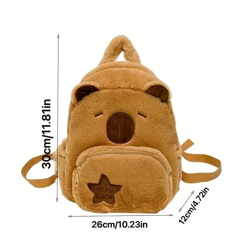 كابيبارا حقيبة ظهر قطيفة Kawaii موضة بلوشي دمية الفراء حقيبة الأطفال حقيبة كتف حقيبة صغيرة حقائب هدايا لصديقتك