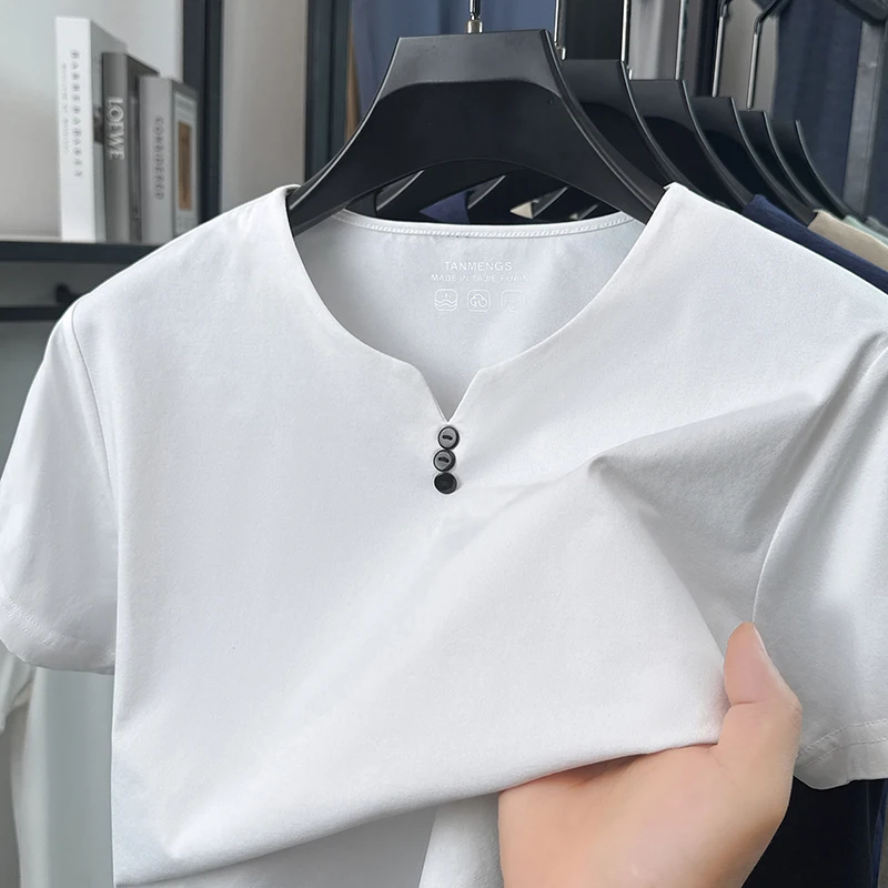 2026 Summer Men's Heart-shaped Collar Short-Sleeve T-Shirt Polo Shirt — купить у AliExpress WW