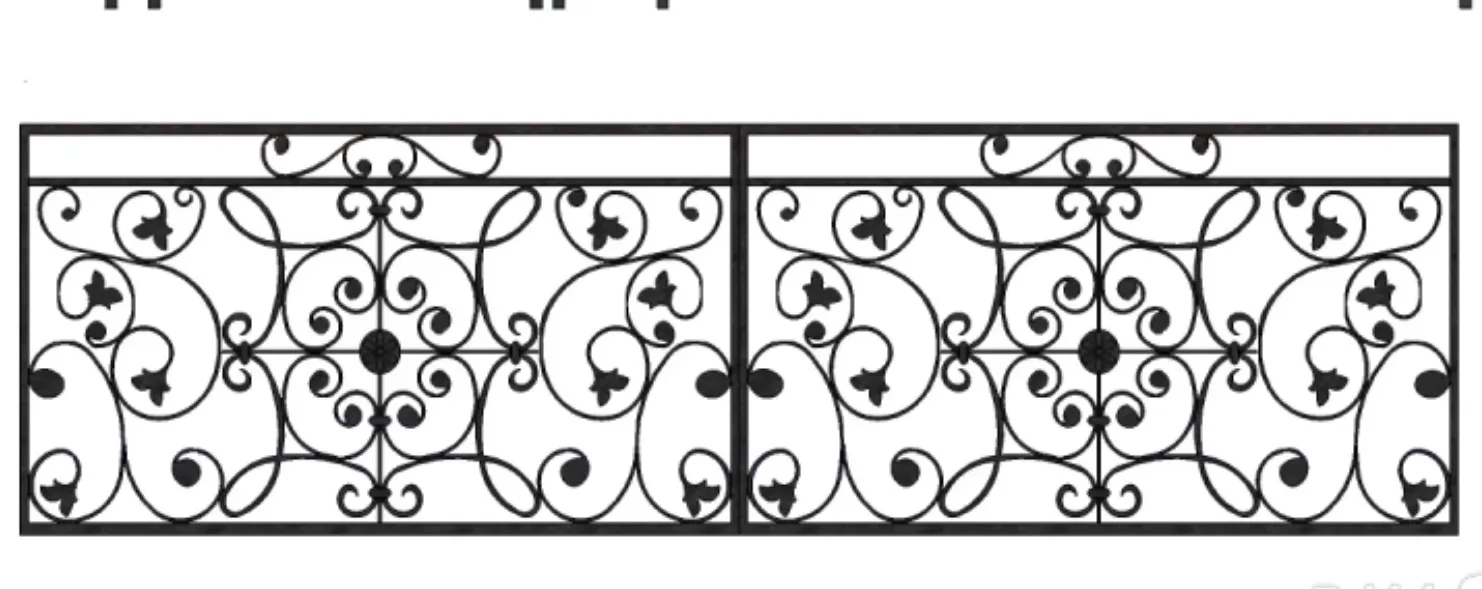 Classic European Hand Forged Wrought Iron Railing Handrail Iron Balcony Design