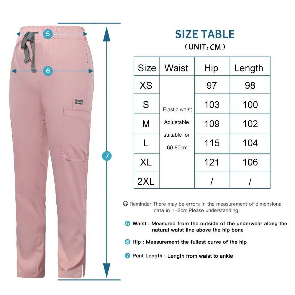 Solid Color Scrubs Lab Surgical Unisex And Uniform Work Nurse Accessories Medical Doctor Pants