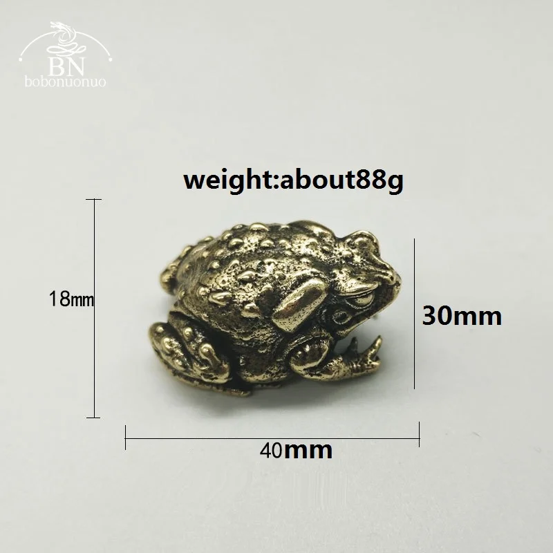 Vintage Copper Animal Toad Statue Heavy Brass Miniature Figurines Office Desk Ornament Home Decoraion Accessories Lucky Tea Pets