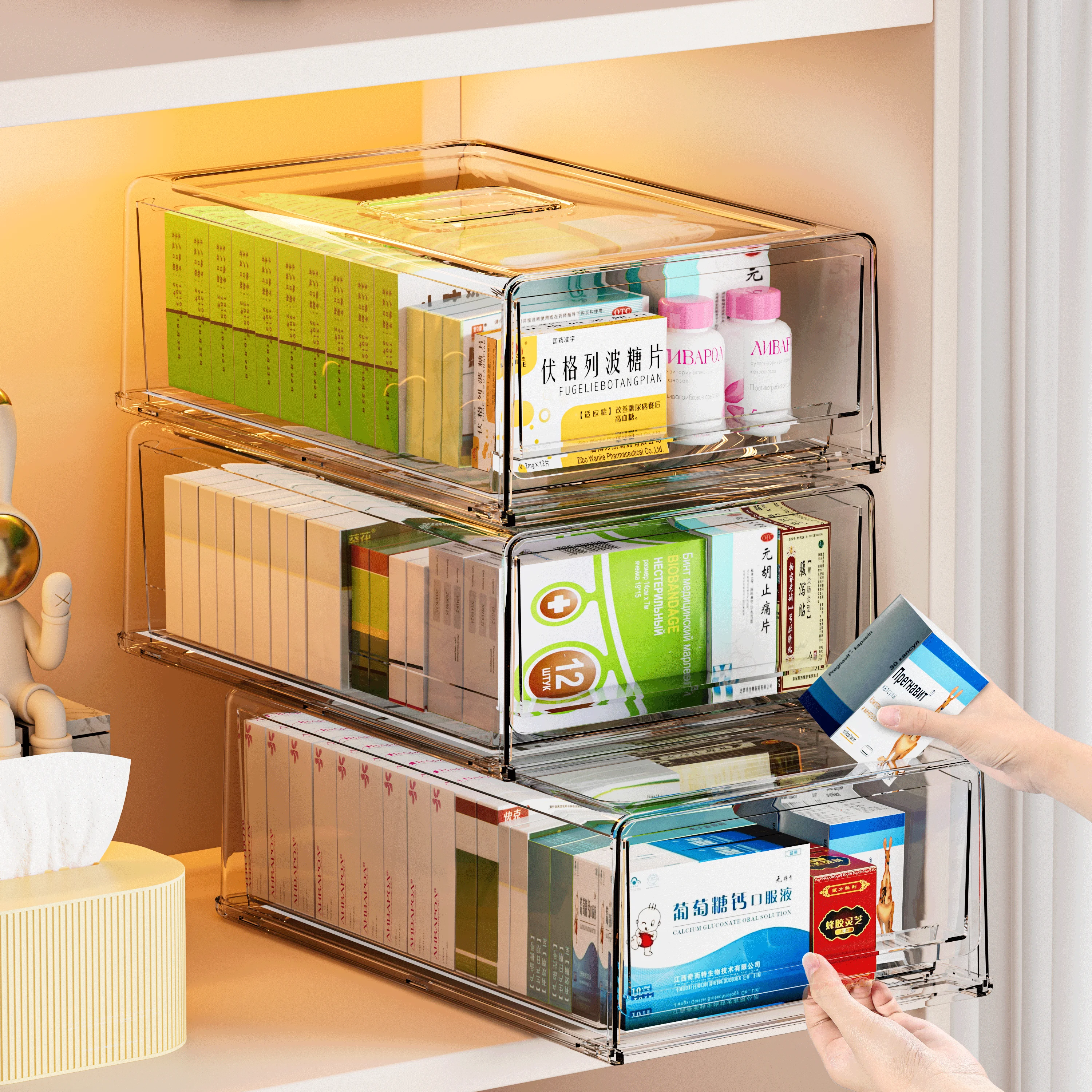 

Large Capaci Transparent Multi-layer Medicine Box Fly Use Medical Emergency Drug Storage Box Household Organizer