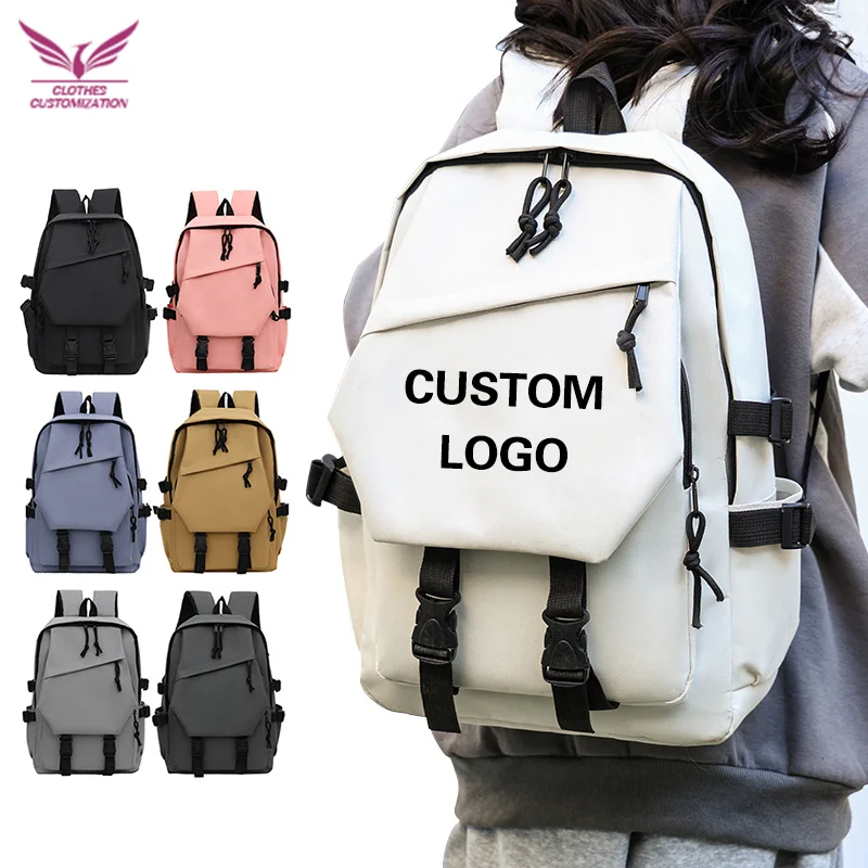 Men's Backpack High Quality 15.6 Laptop Backpack custom logo High-capacity Travel Bag School Backpacks Print Text Gift bag