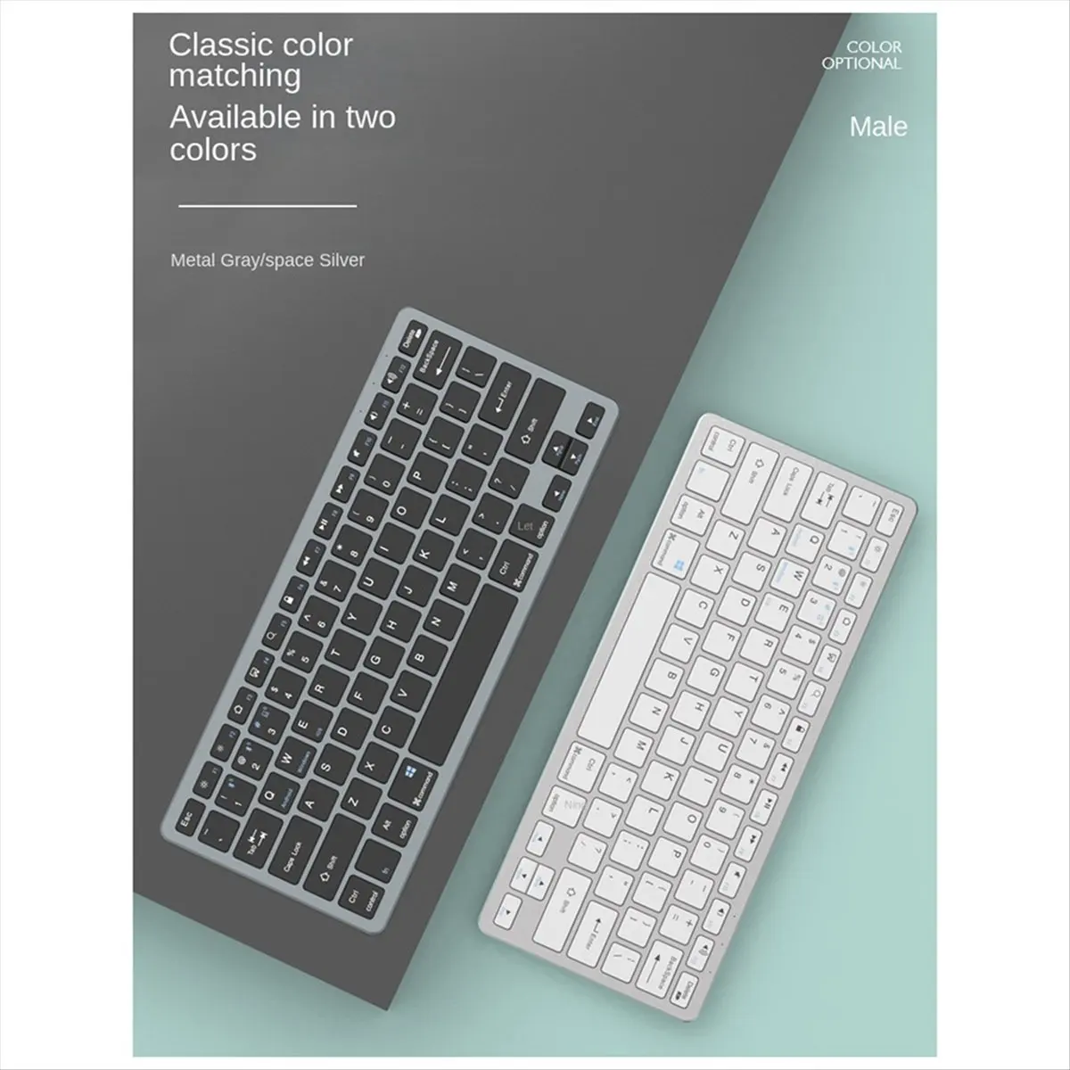 [EVENTS OFFER]Wireless Keyboard and Mouse Kit Rechargeable 2.4G Bluetooth Combination Keys for IOS/Android/ Keyboard Gray