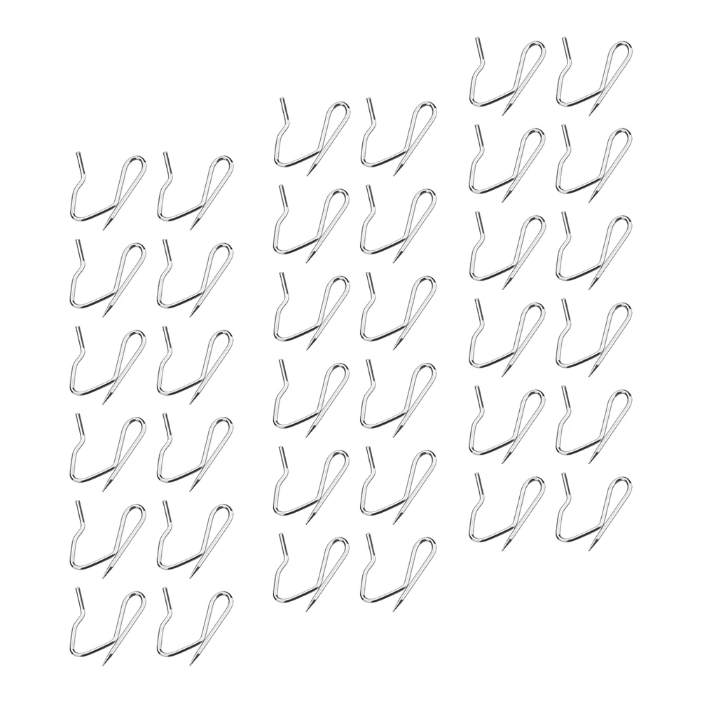 

58Pcs Stainless Steel Curtain Hook Accessories Pin-on Design for Bathroom and Home Curtain Hooks for Drapes Pin-on Drapery Hooks