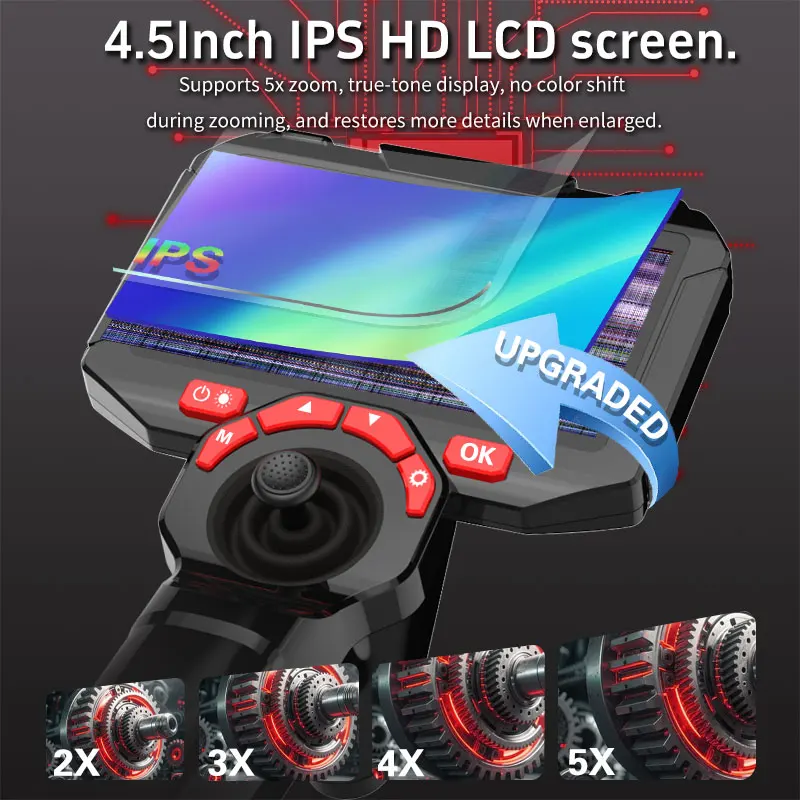 Borescope camera 6.5mm single/dual lens 720 ° steering handheld HD automotive maintenance pipeline inspection endoscope camera