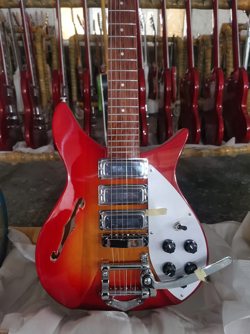 High quality Ri ckenbacker 325 electric guitar, vibrato system bridge, three-piece pickup, In stock，Fast delivery