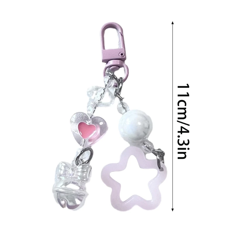 Colorful Flower Keychain Pendant Acrylic Holder Beads Keychain Pendants Versatile Accessory for Keys Backpacks image 6